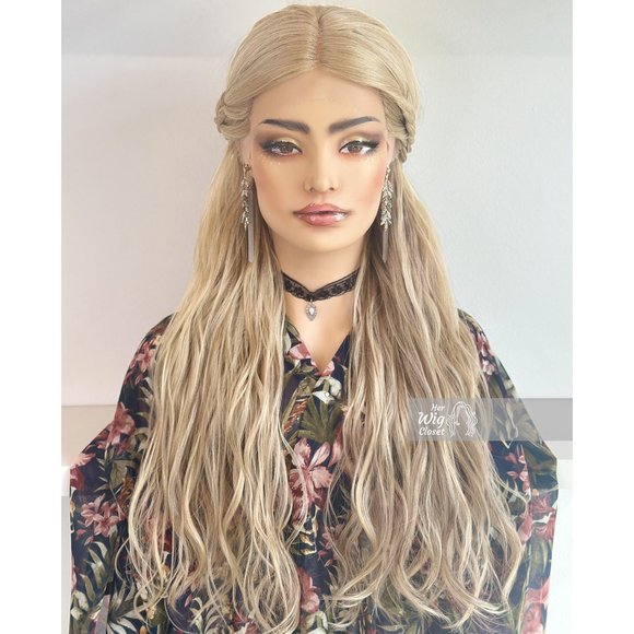 24" Ash Blonde Lace Wig Long Wavy | Power of Ring | Abigail - Picture 9 of 16